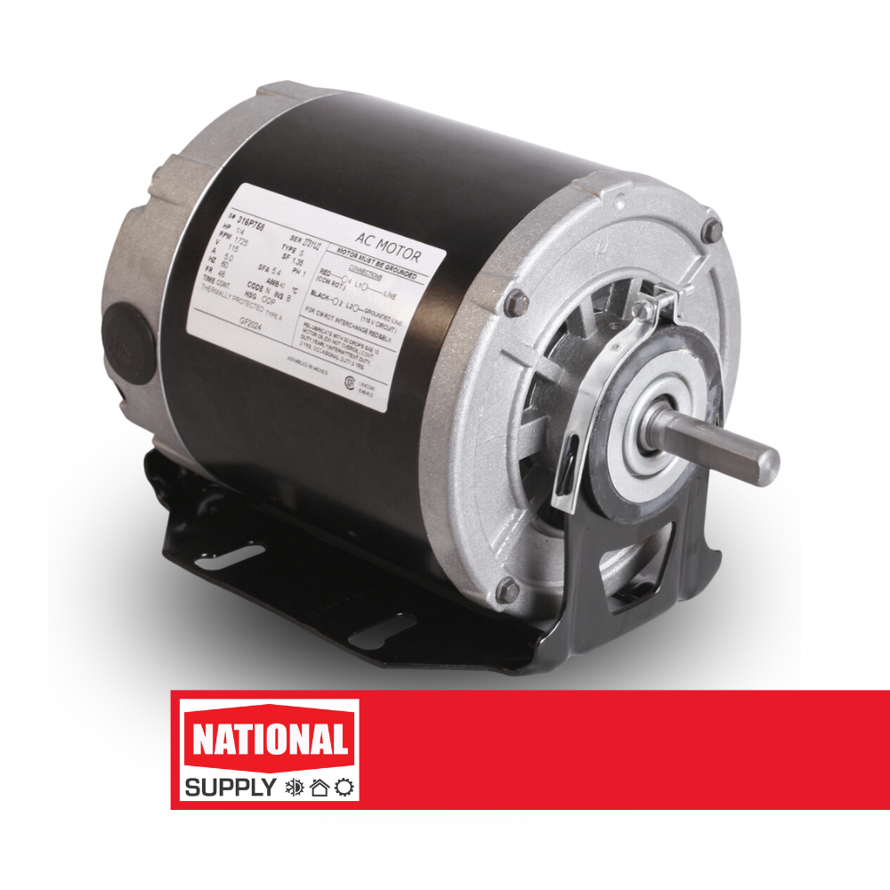 5.5" Belted Fan Motor, Split Phase, 1/3 HP,  1725 RPM,  115 V,  7.3 A
