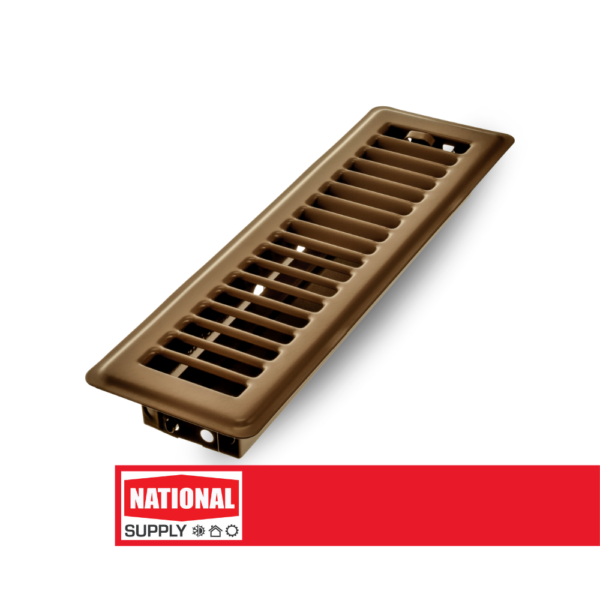 Floor Register, 2.25" x 10", Steel, Brown