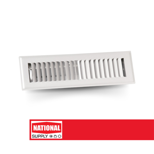 Floor Register, 2.25" x 10", Steel, White