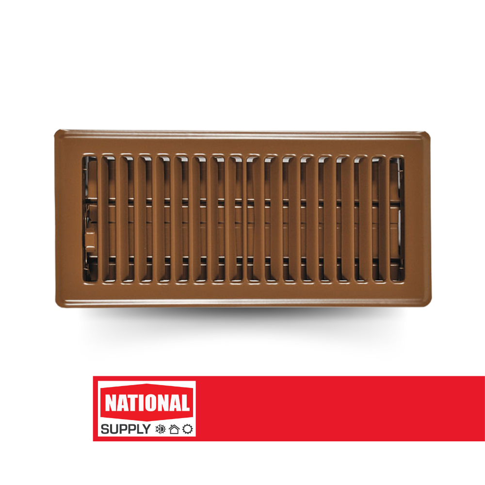 Floor Register, 2.25" x 12", Steel, Brown