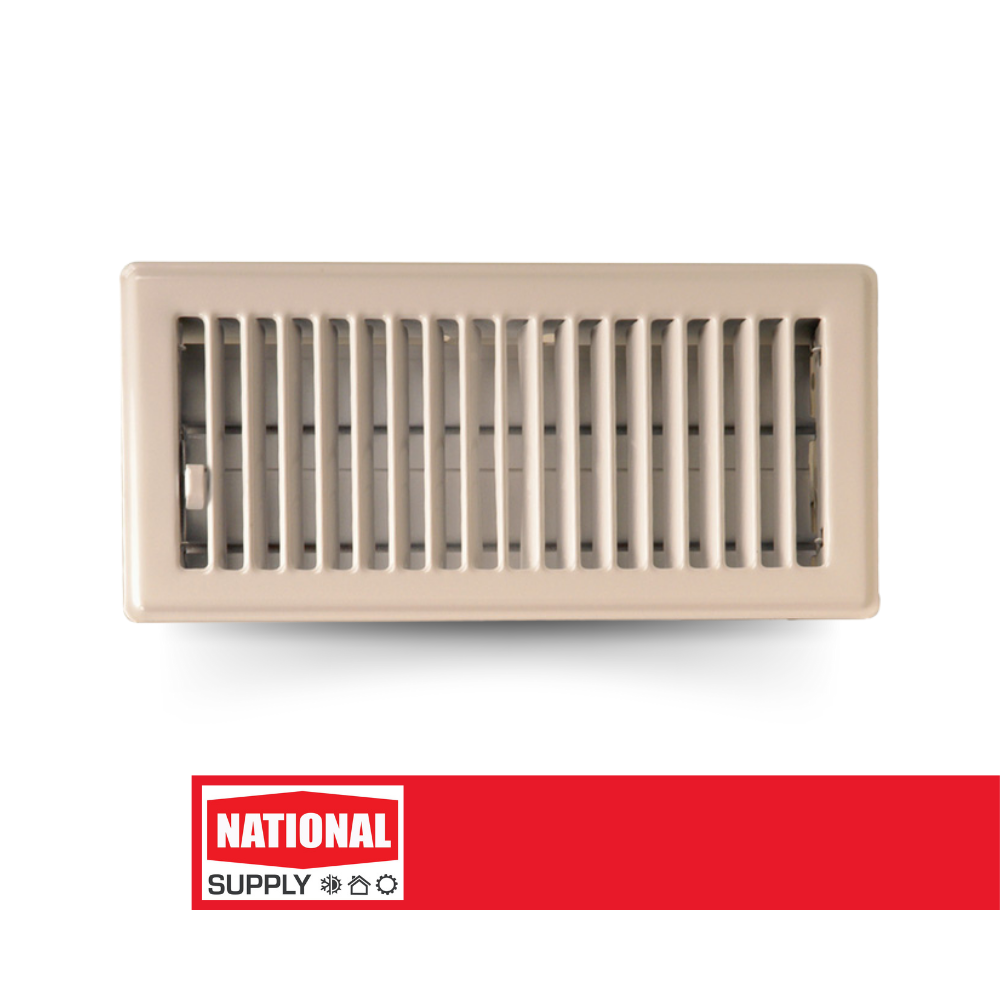 Floor Register, 3" x 10", Steel, Beige
