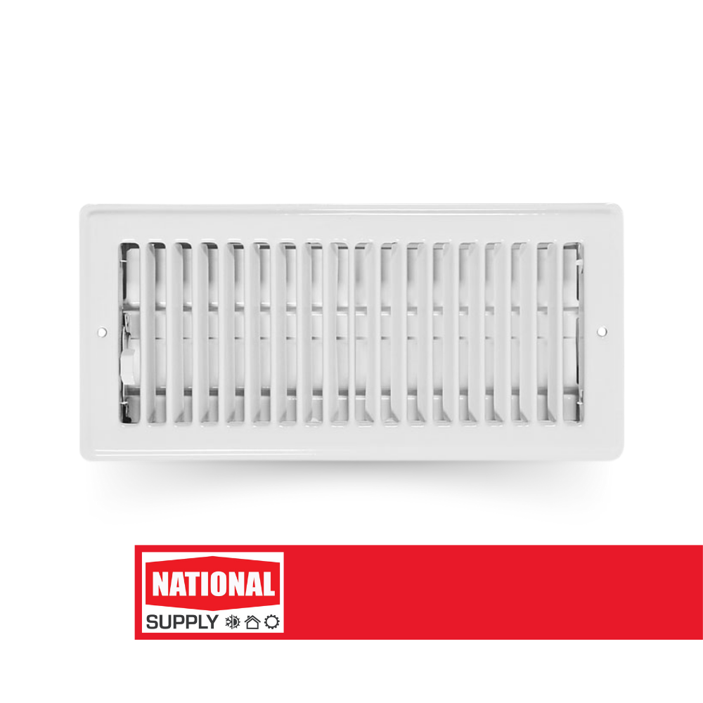 Floor Register, 3" x 10", Steel, White