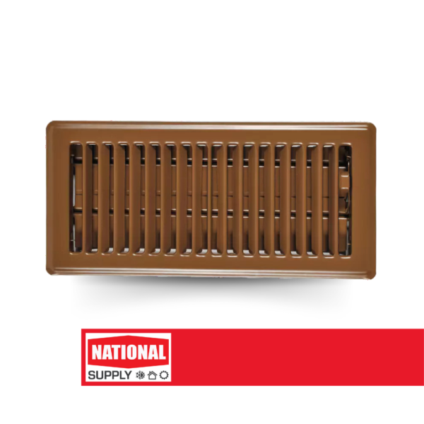Floor Register, 4" x 10", Steel, Brown