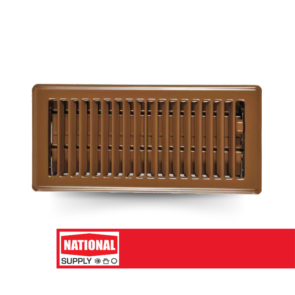 Floor Register, 4" x 10", Steel, Brown
