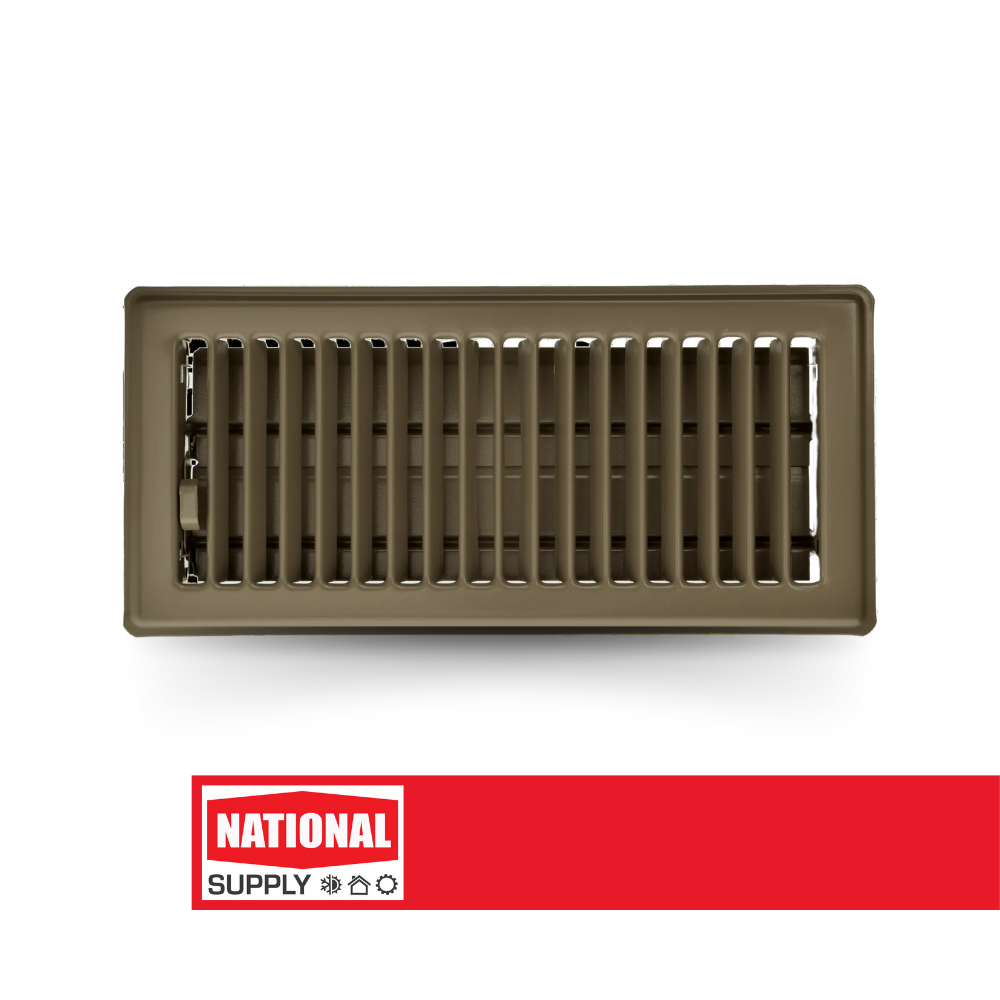 Floor Register, 4" x 10", Steel, Beige