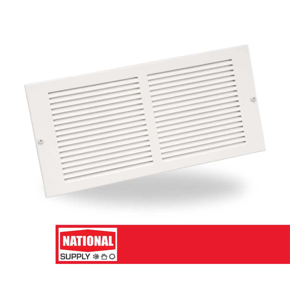 Return Air Sidewall Grille, 10" x 4", Steel, White