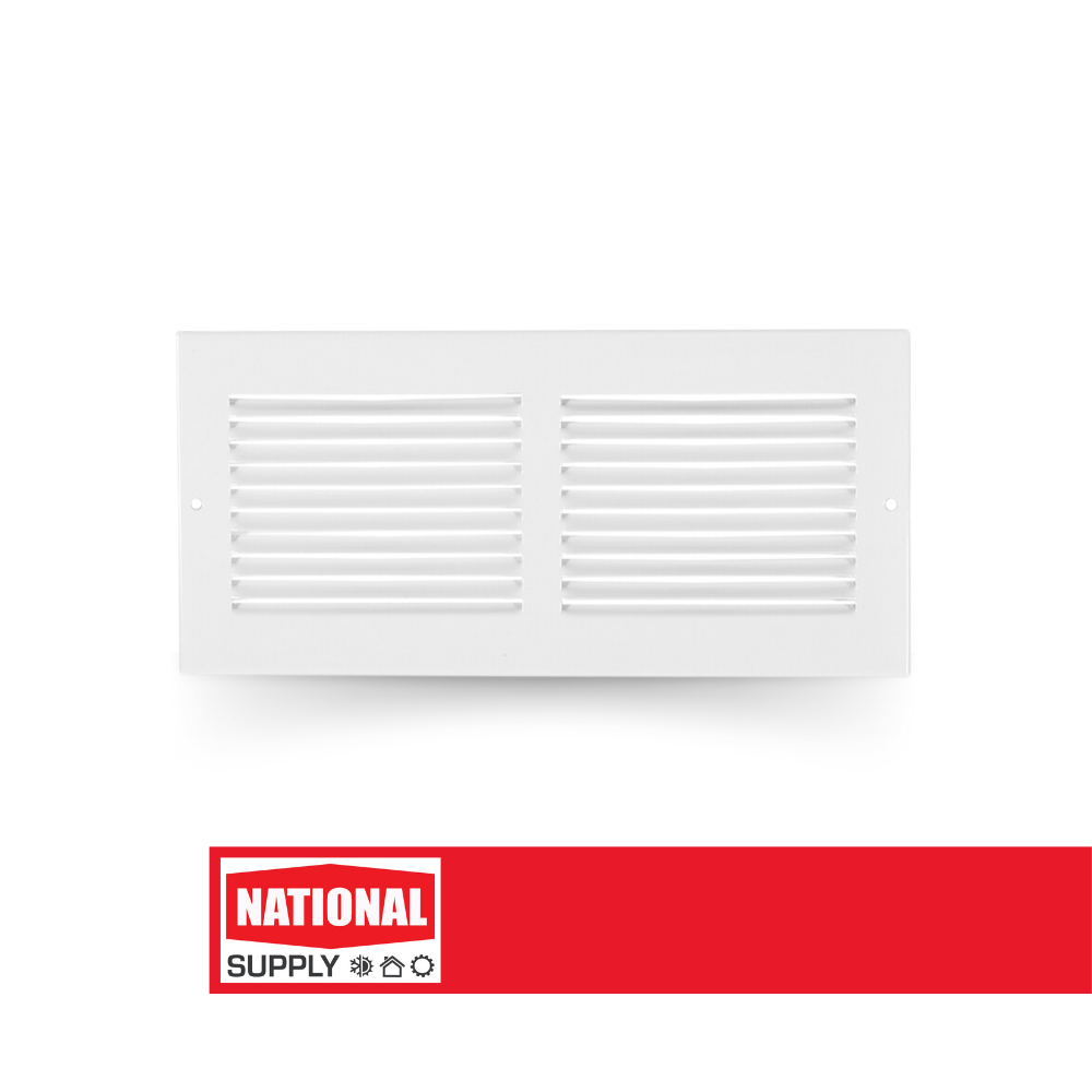 Return Air Sidewall Grille, 10" x 6", Steel, White
