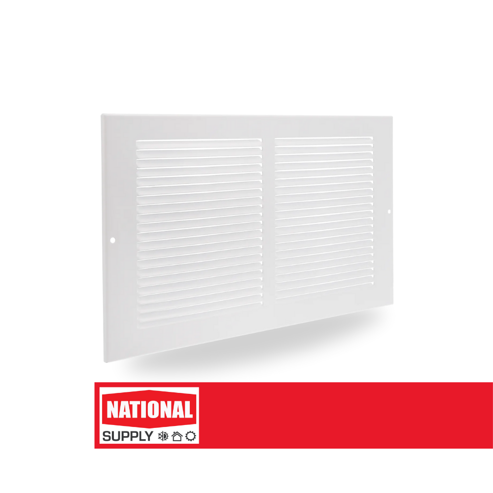 Return Air Sidewall Grille, 10" x 8", Steel, White