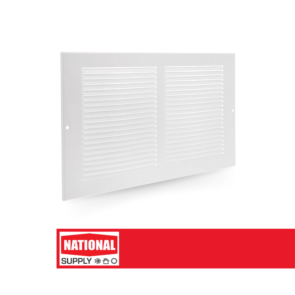 Return Air Sidewall Grille, 14" x 8", Steel, White