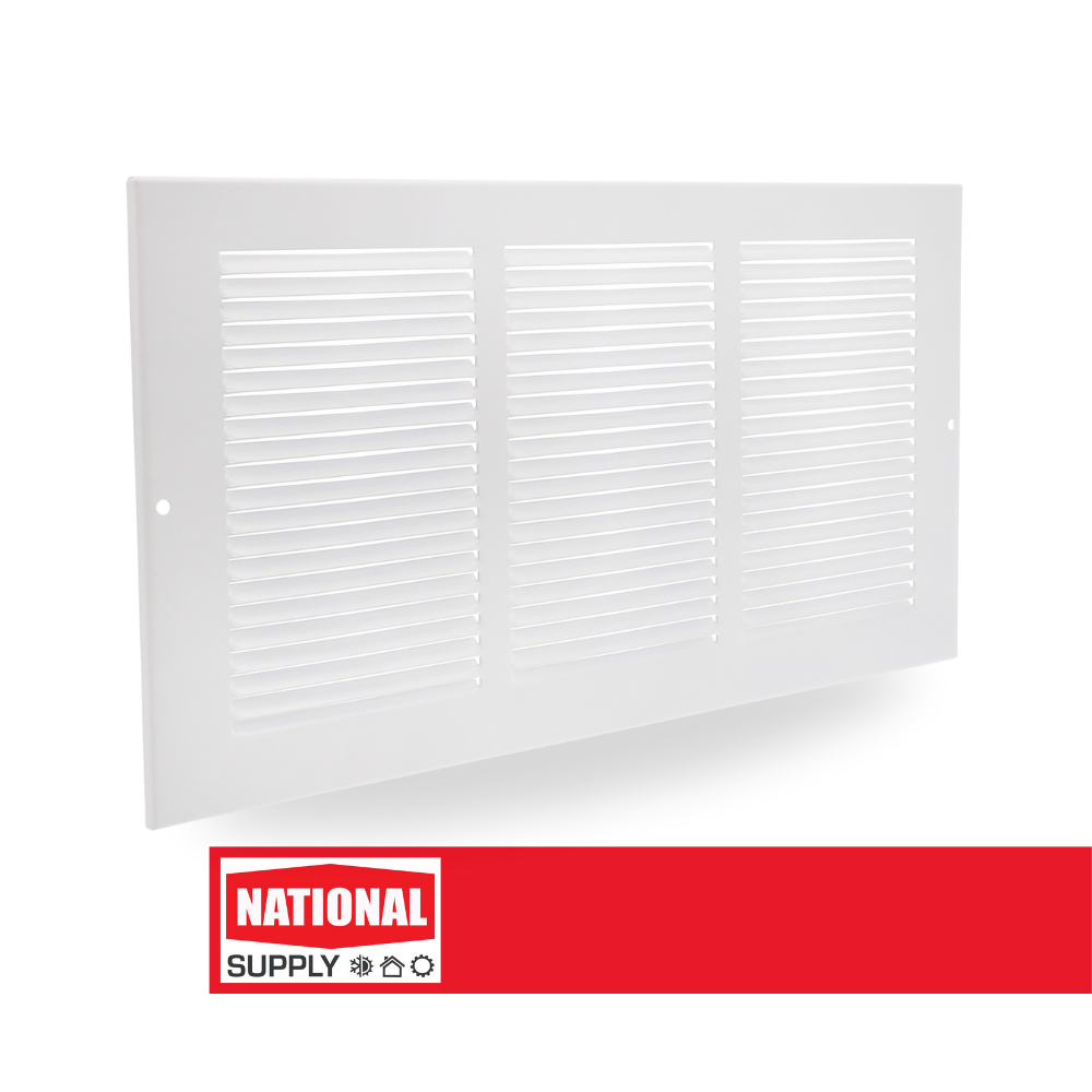 Return Air Sidewall Grille, 16" x 8", Steel, White