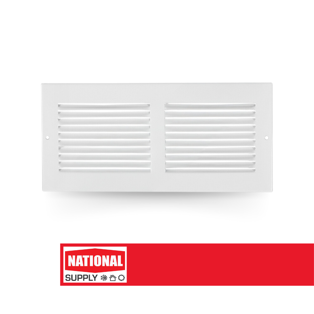 Return Air Sidewall Grille, 20" x 6", Steel, White