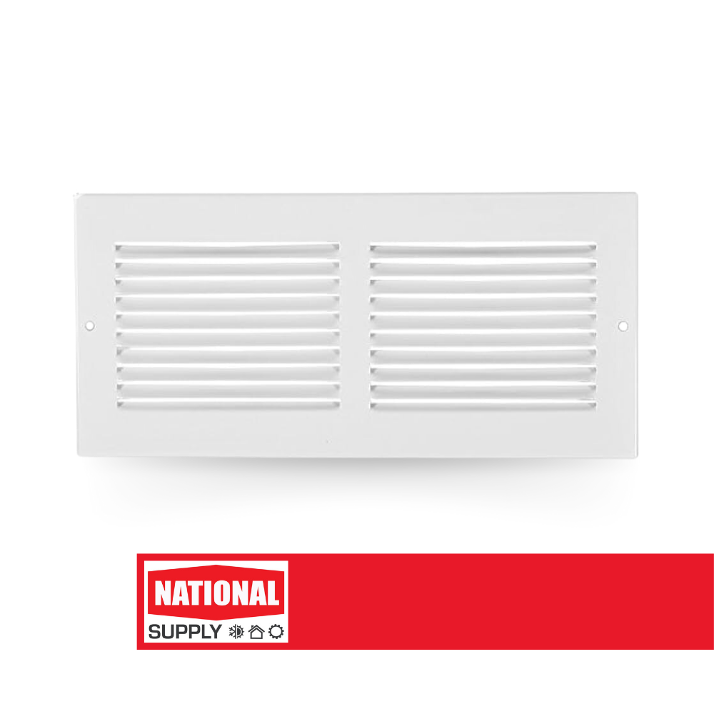 Return Air Sidewall Grille, 20" x 8", Steel, White