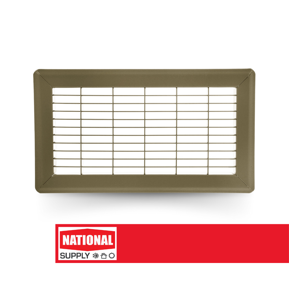 Return Air Floor Grille, 6" x 12", Steel, Beige