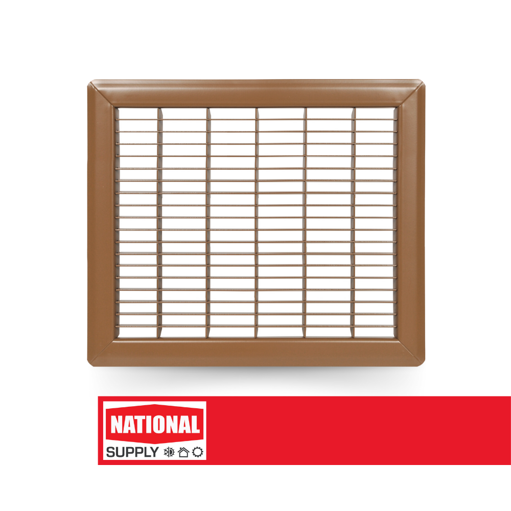 Return Air Floor Grille, 6" x 20", Steel, Brown