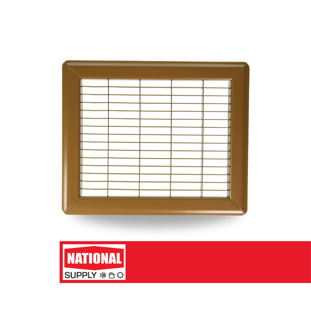Return Air Floor Grille, 8" x 10", Steel, Brown
