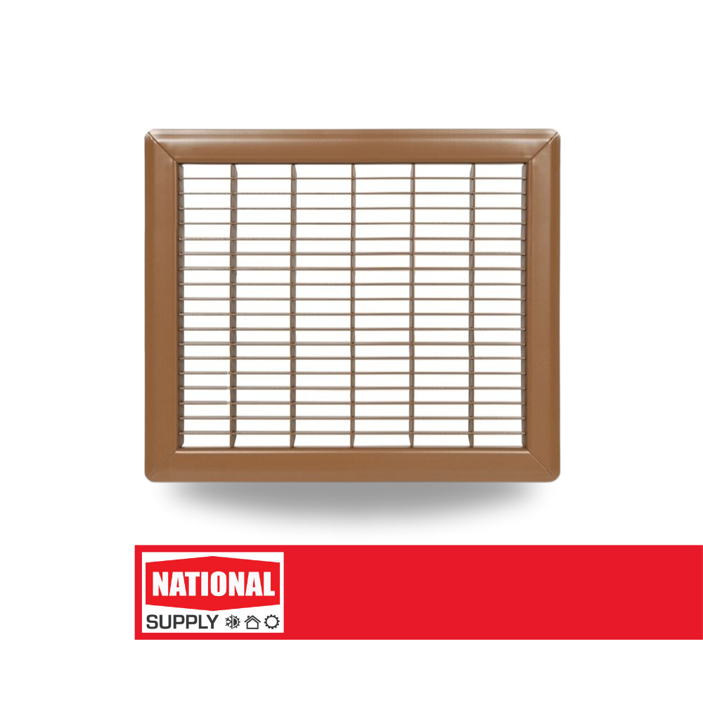 Return Air Floor Grille, 8" x 12", Steel, Brown
