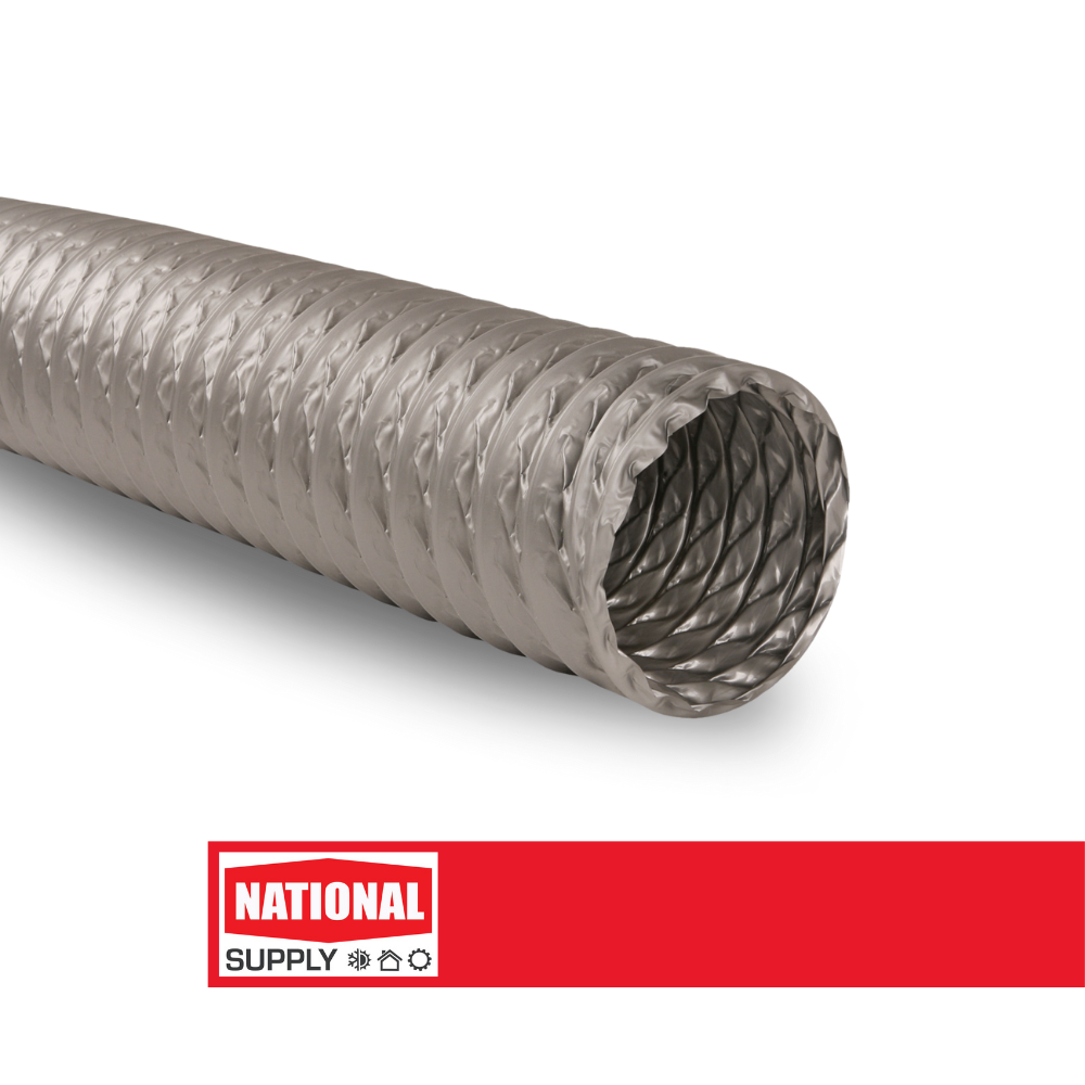 Flexible Vinyl Duct, 6" x 10', Grey
