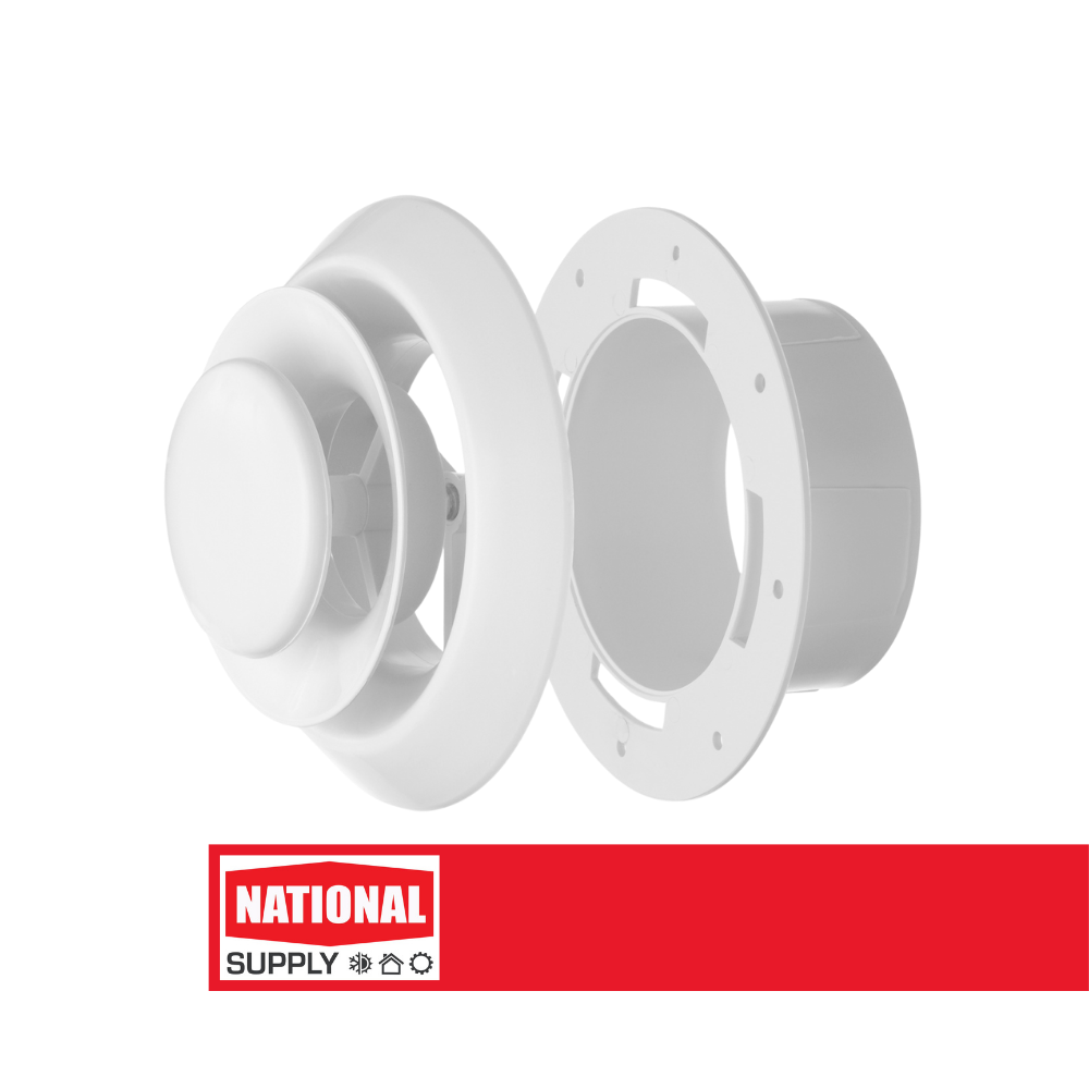 4" Round Air Diffuser with Collar, White
