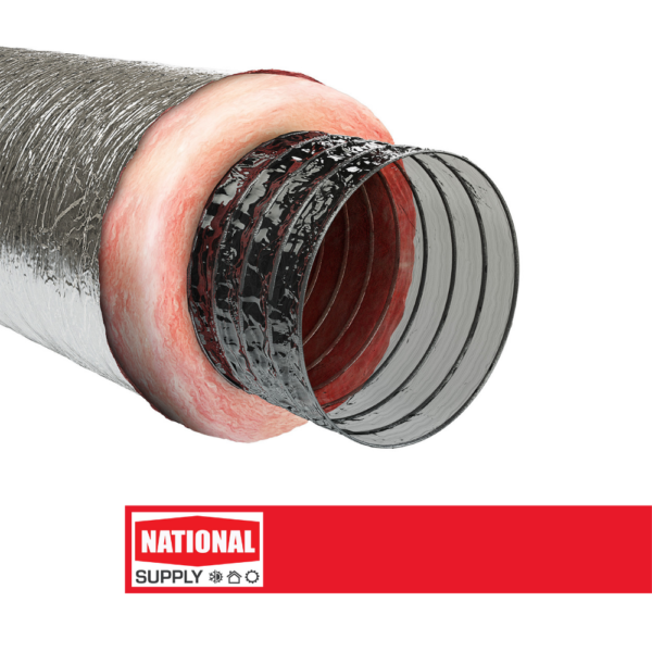 Insulated Flexible Air Duct, 5" x 25', UL 181 Standart