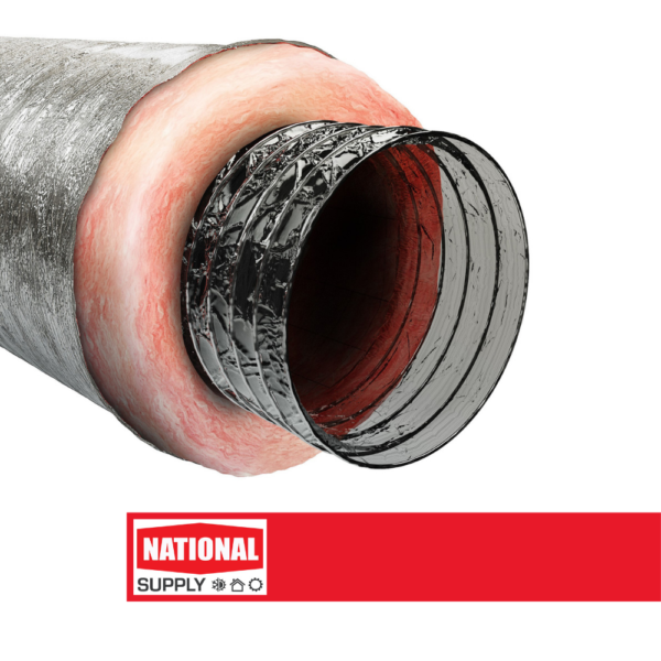 Insulated Flexible Air Duct, 6" x 25', UL 181 Standart