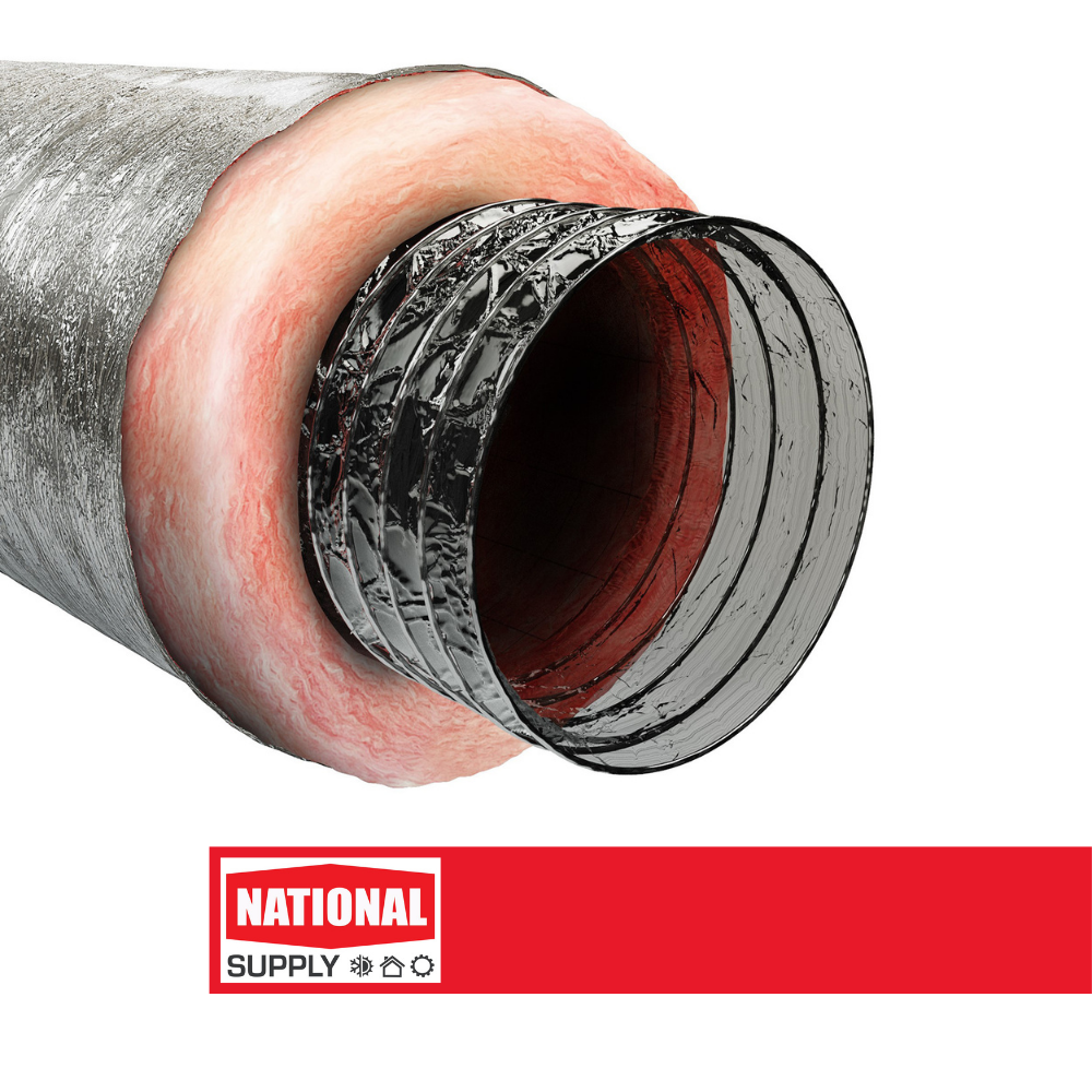 Insulated Flexible Air Duct, 6" x 25', UL 181 Standart