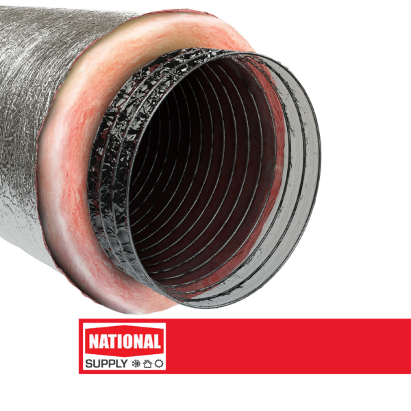 Insulated Flexible Air Duct, 12" x 25', UL 181 Standart