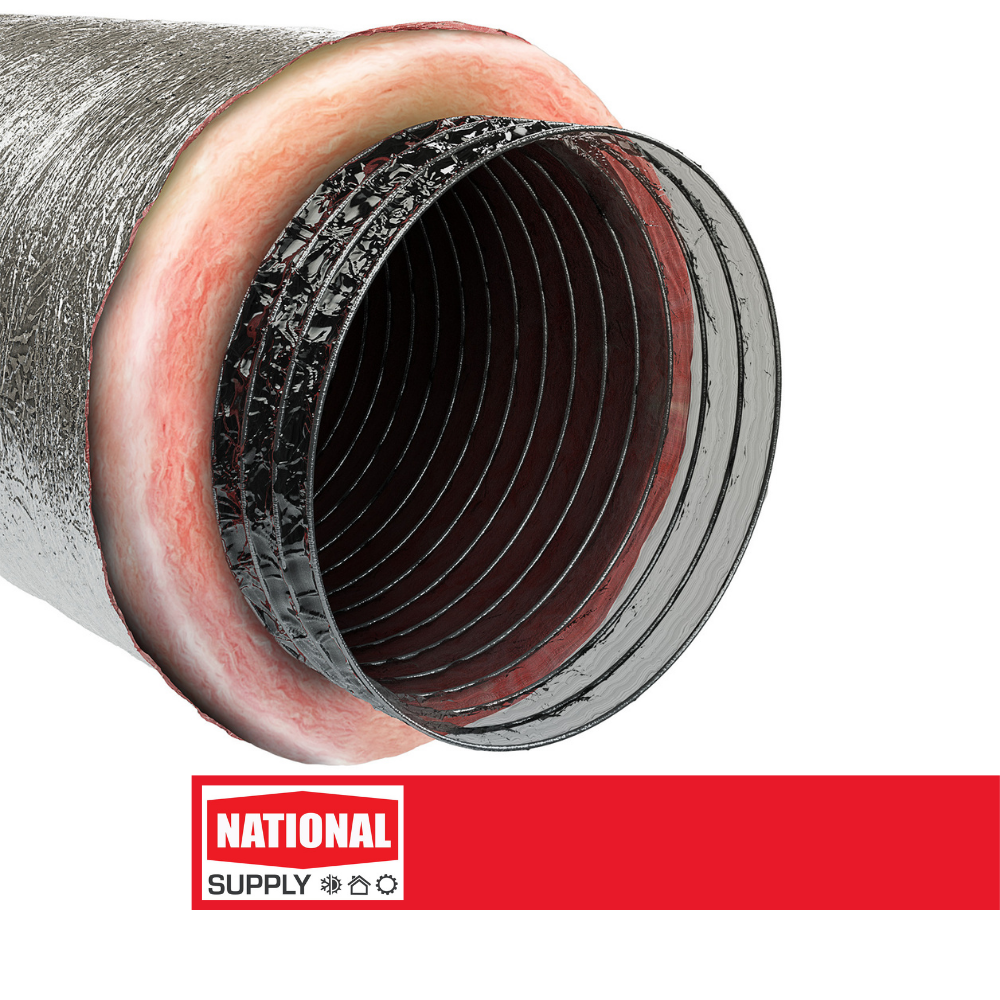 Insulated Flexible Air Duct, 12" x 25', UL 181 Standart