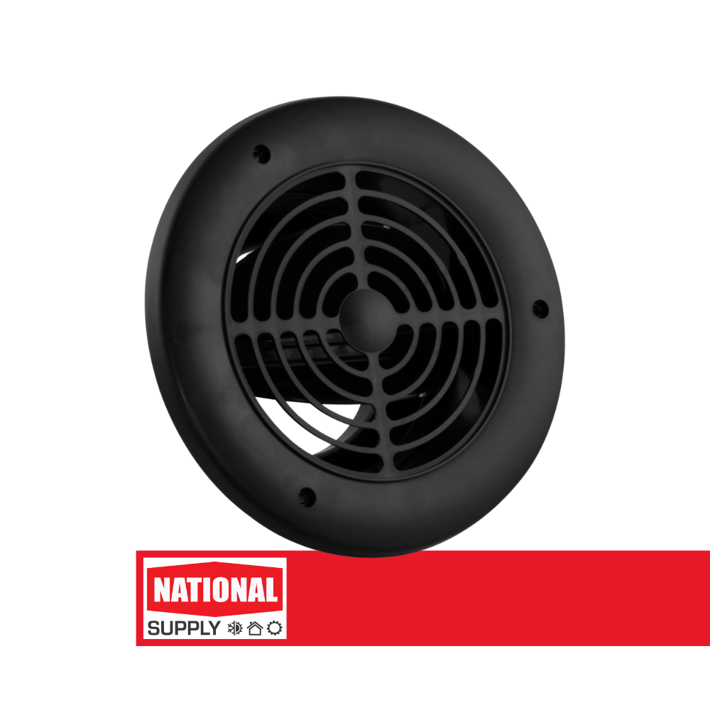 4" / 5" / 6" Soffit Exhaust Vent, Black